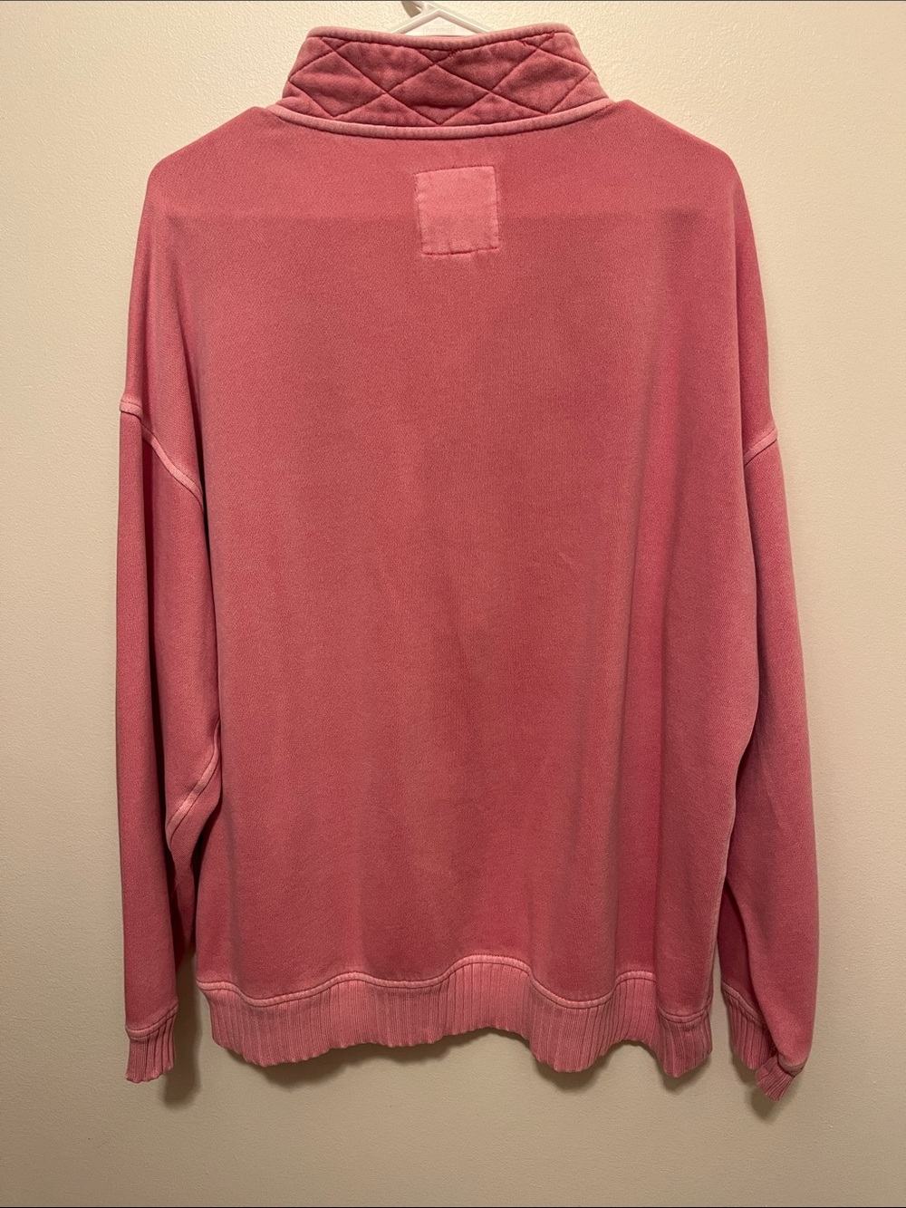 aerie Women’s Rose Pink Snap-Front Quilted Collar Sweatshirt - Picture 2 of 2